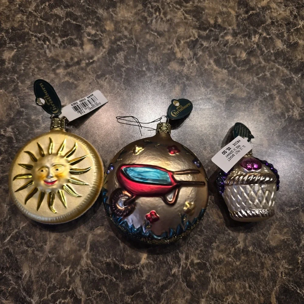 Vintage‎ Christborn Germany Glass Ornaments